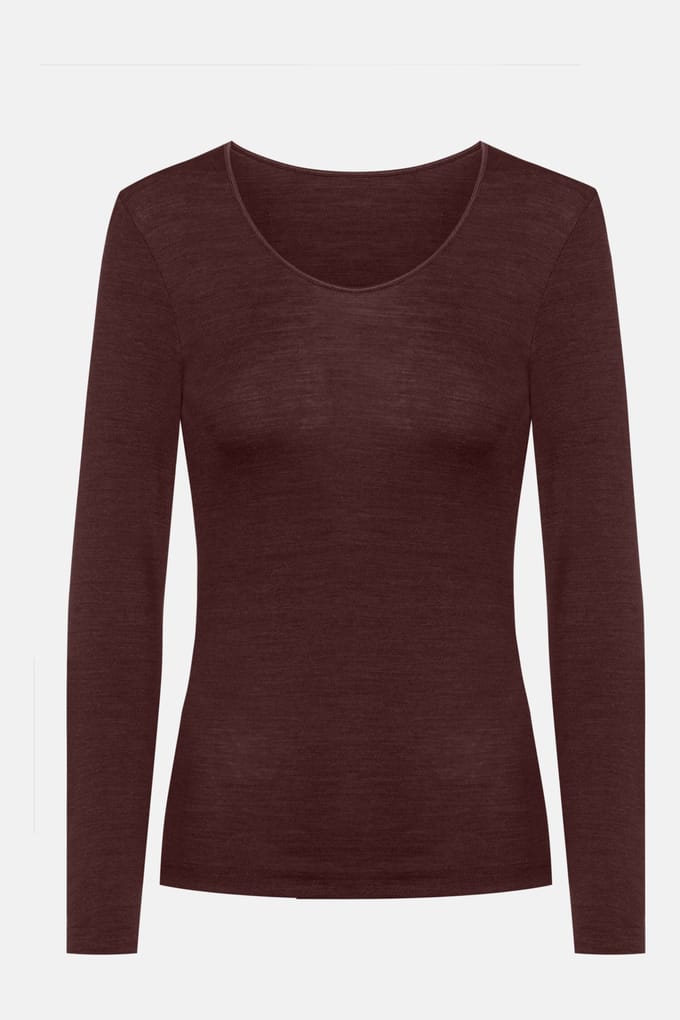 Shirt met lange mouwen Serie Wool&Silk Hot Maroon
