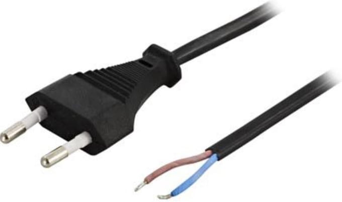 Deltaco DEL-109U - power cable - Europlug to hardwire 2-wire - 2 m