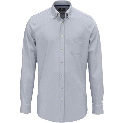 Fynch-Hatton Overhemd Solid Color Premium Washed Oxford Button-Down Harbor Blue / male