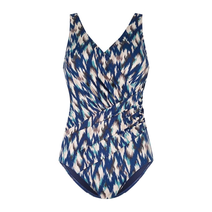 Ten Cate badpak soft cup v-neck ikat blue voor Dames | Maat 48