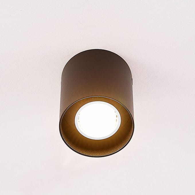 Arcchio - plafondlamp - 1licht - Aluminium - H: 9.5 cm - GU10 - zwart