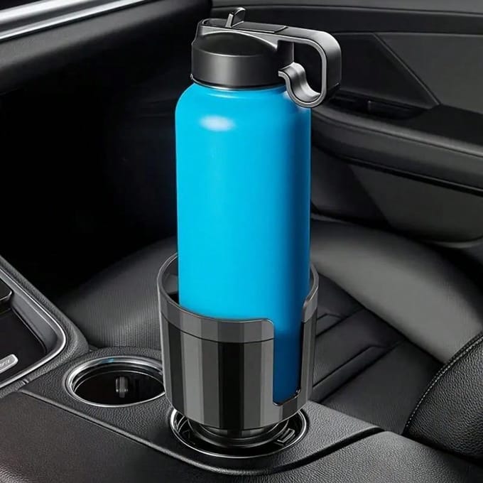 Auto Bekerhouder Verlengstuk Adapter met Offset Verstelbare Basis, Bekerhouder Drankhouder voor Auto one-size zwart