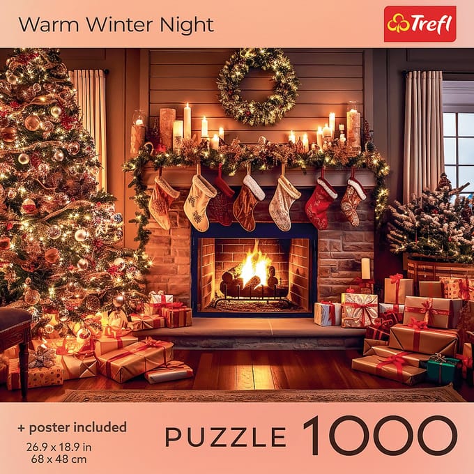 Trefl legpuzzel 1000 stukjes kerstmis A Warm Winter Night puzzel.
