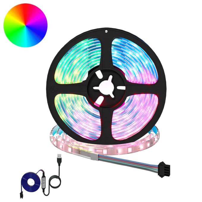 vidaXL LED-strip 2 st Zwart en transparant Koper en kunststof