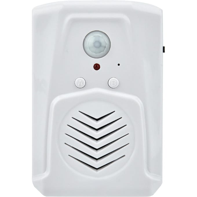 USB Batterijgevoed Bewegingssensor Alarm MP3 Audiospeler Infrarood Inductie Deurbel white