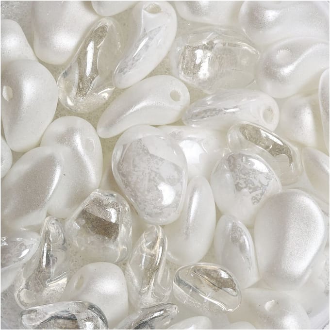 Glaskralen-Meng "Lili Petal Deluxes" - Wit