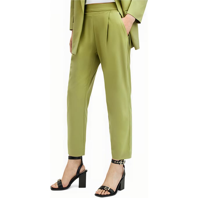 AllSaints Aleida Tri Trouser Olive Green Maat: 12 | Pantalons Outlet | Dames | Groen
