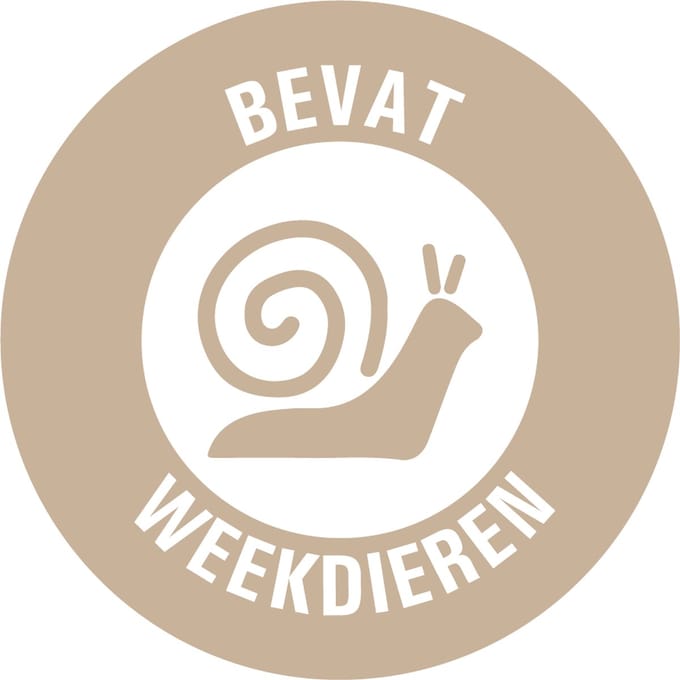 Bevat weekdieren allergenen sticker op rol 30 mm - 800 per rol