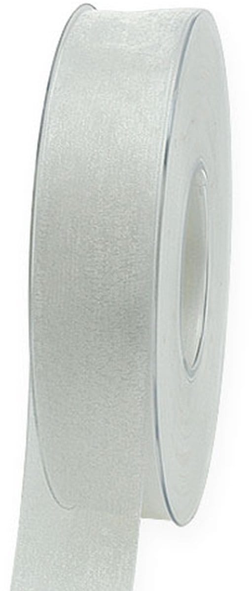 Organza lint cadeaulint wit lint zelfkant 25mm 50m