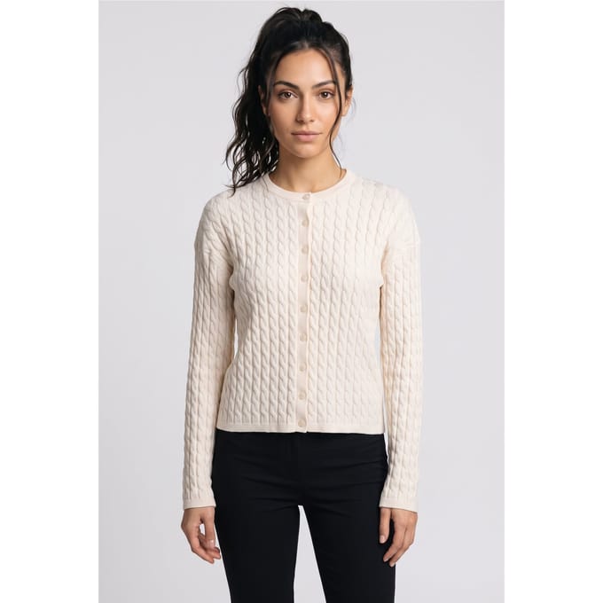 & Other Stories Es Ossi Cable Cardigan White Maat: M | Longsleeves Outlet | Dames | Wit