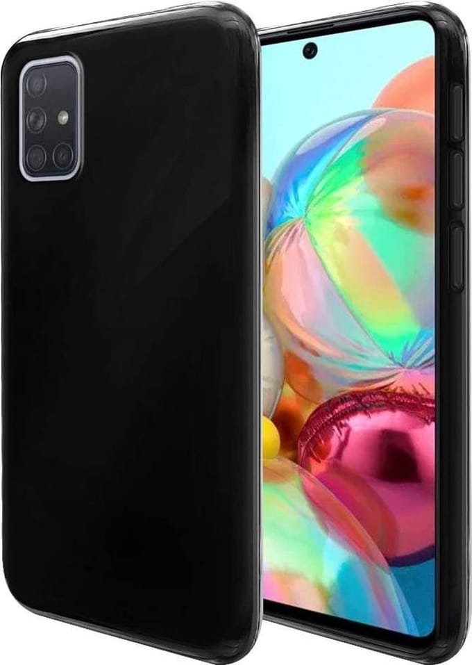 Flexibele achterkant Silicone hoesje zwart Geschikt voor: Samsung Galaxy A71