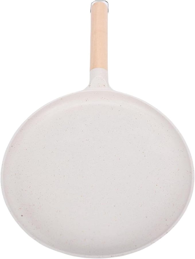 Pannenkoekenbakplaat - Koekenpan - Ontbijt Maken - Antiaanbaklaag - 24x41cm - Gebroken wit