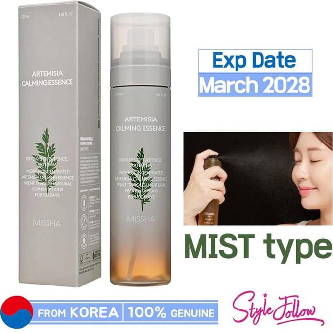 MISSHA Essence apaisante d'Artemisia 120 ml (Type de brouillard) 1pc + Sample Gifts gray
