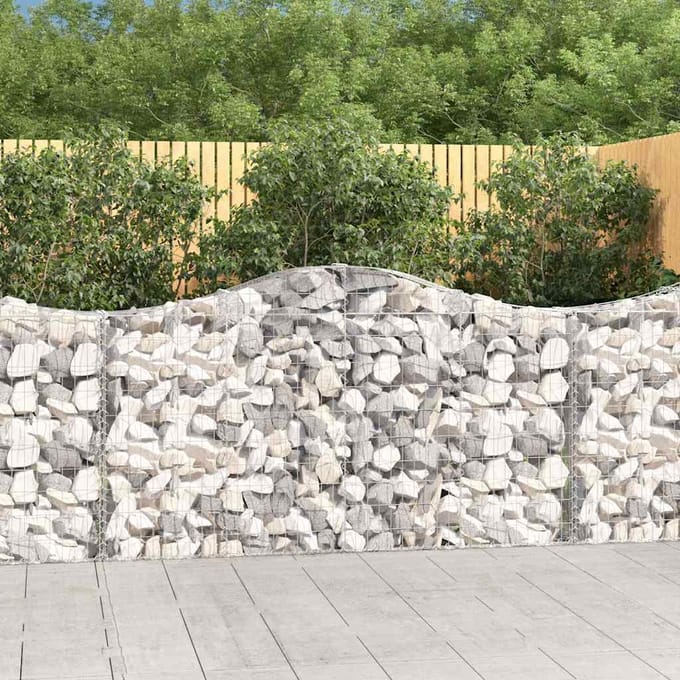vidaXL Schanskorven 18 st gewelfd 200x30x100/120 cm ijzer