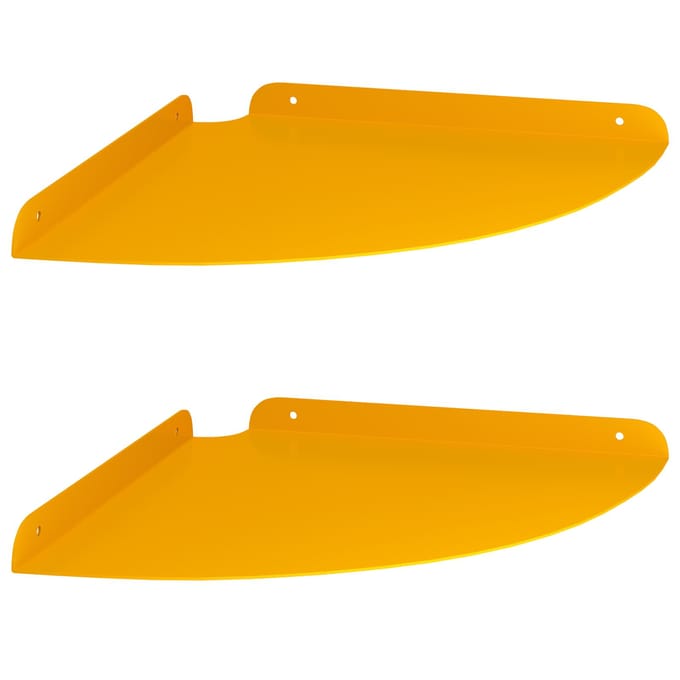 vidaXL - Hoek - Plank - 2 - st - Mosterdgeel - 30 - x - 30 - x - 2 - cm