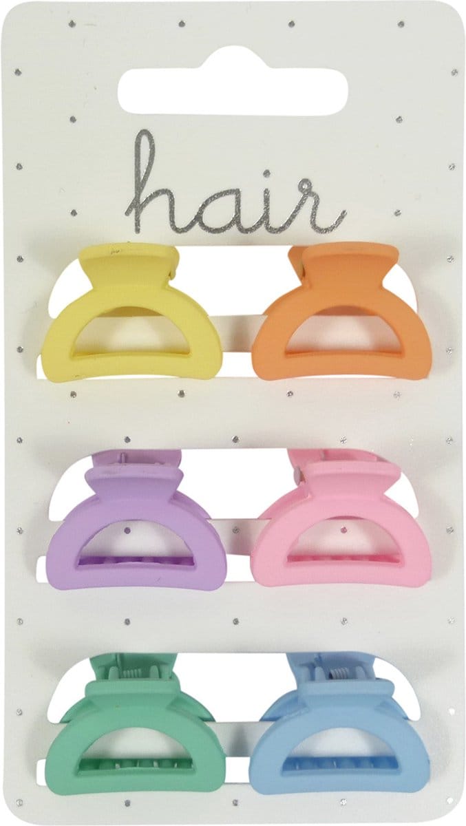 Haarklem - Kappersklem - Open Half Rond 2.5cm - Mat Finish - Lichte Bright Tinten