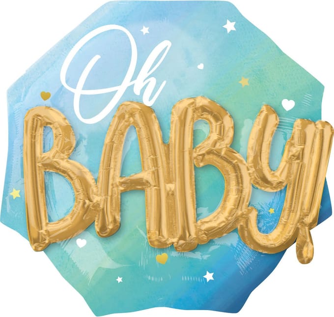 Amscan - Folieballon Oh Baby Boy Blauw 76 cm