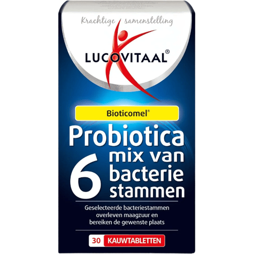 Lucovitaal Bioticomel tabletten Mix van 6 Bacteriestammen 30 kauwtabletten