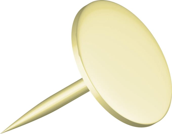 Alco punaises plat - set 100x - goud - voor prikbord