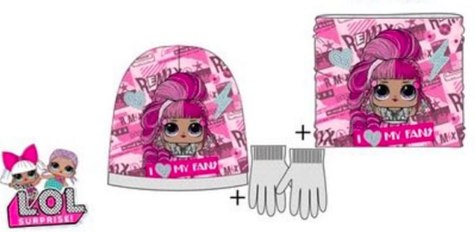 LOL Surprise - Winterset - Muts / Sjaal / Handschoenen - Roos  - Multi - 54 cm