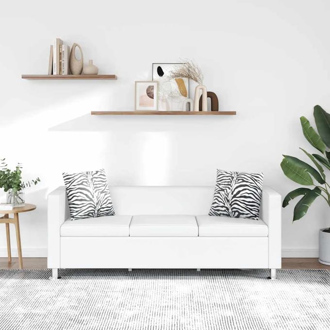 vidaXL - Driezitsbank - kunstleer - wit