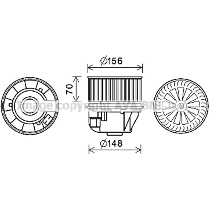 Elektromotor, interieurventilator AVA COOLING FD8613