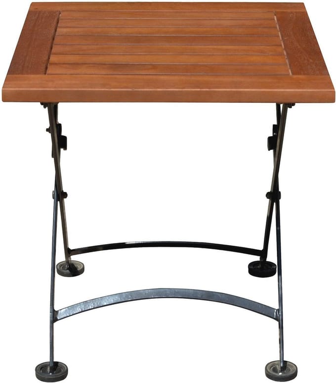 Eucalyptus Tuintafel met Metaal Frame - Houten Klaptafel voor Tuin en Balkon