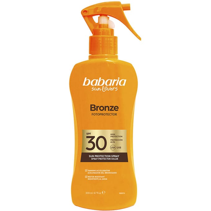 Babaria Bronze - Zonnebrandspray SPF30 - Tan Accelerator - Waterbestendig - 200 ml - Zonnebrand - Zonnen