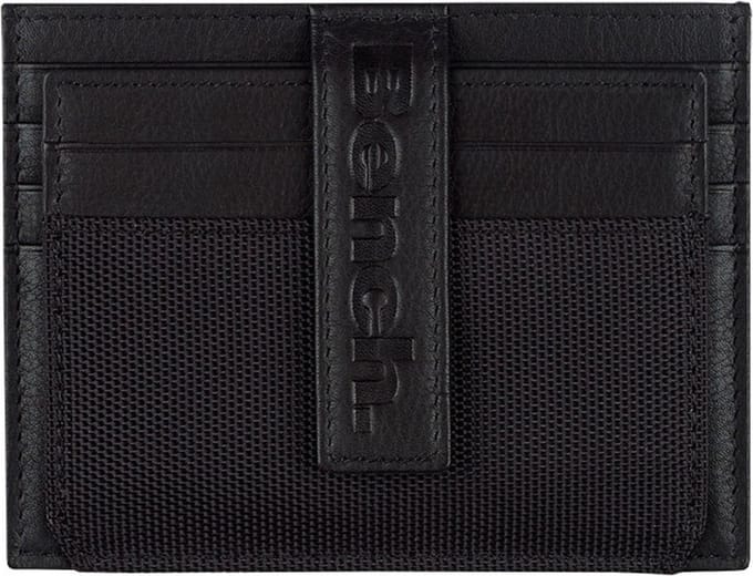 Bench Carbon Creditcardetui Leer 11 cm - 10 Sleuven - schwarz