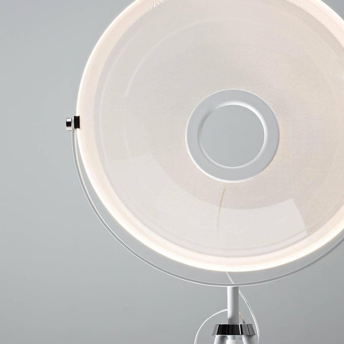 Stilnovo LED vloerlamp Demi Moon, wit, hoogte 196 cm