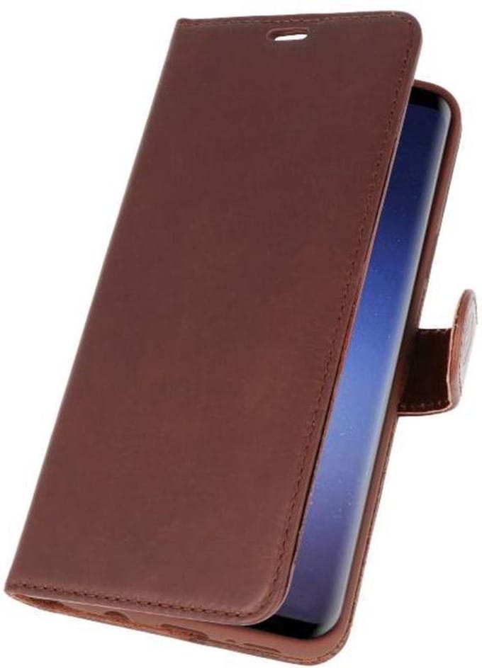 Mocca Rico Vitello Echt Leren Bookstyle Wallet Hoesje voor Samsung Galaxy S9 Plus