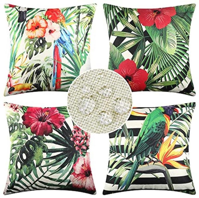 Set van 4 Groene Waterdichte Kussenslopen 50 x 50 cm voor Buiten en Binnen