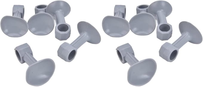Wasmachine deurstopper - Rubberen stopper - Luchtcirculatie machine - Sterke zuignap - 10 stuks - Grijs