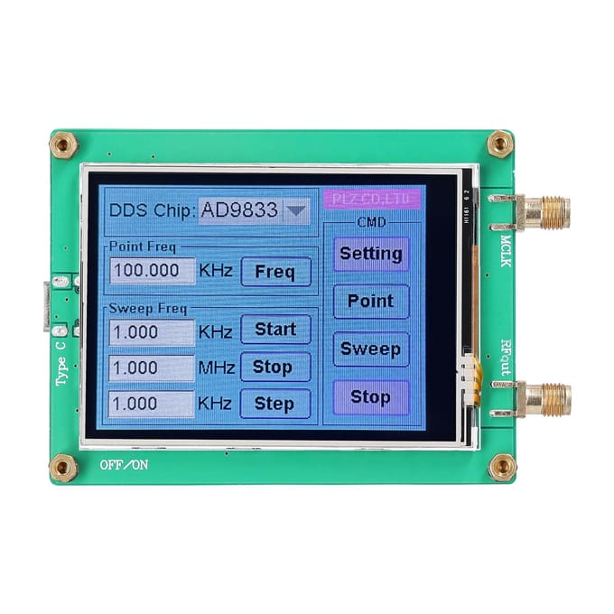 Aanraakscherm DDS-module Signaalgenerator 10Bit DAC Sinusgolf Blokgolf Driehoeksgolfsignaal veelkleurig