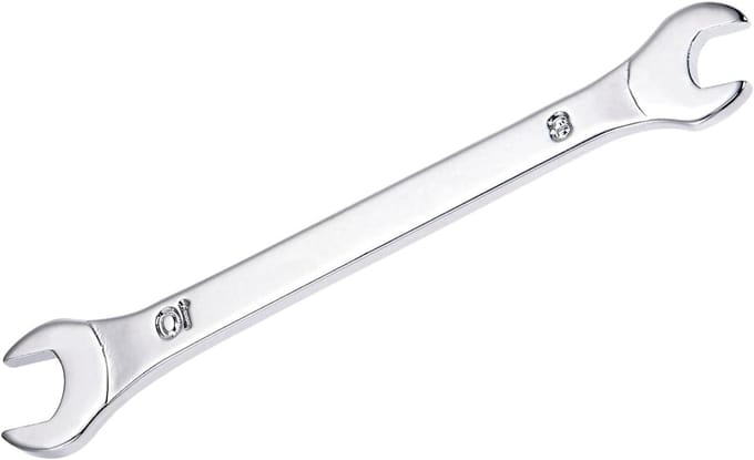 Dunne steeksleutel 8 mm x 10 mm, dubbele smalle sleutel voor krappe ruimtes en dunne moeren, 1 stuk