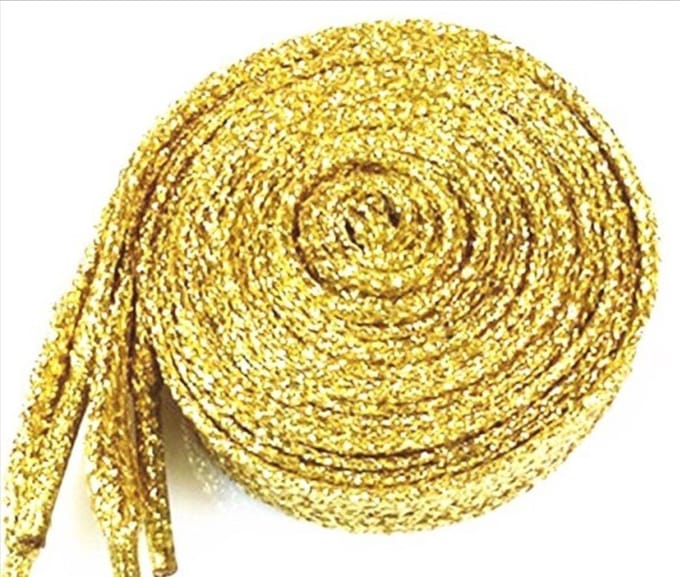 Jumada's - Glitter Schoenveters - Veters - Sneakerveters - Veters - Laces - Plat - 110cm - Goud
