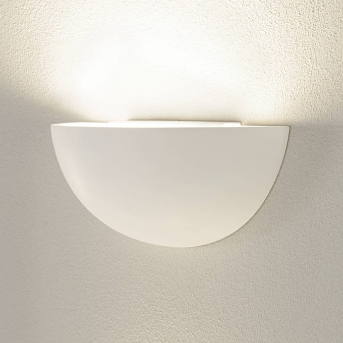 SLV Plastra 101 wandlamp, wit, gips, breedte 14 cm