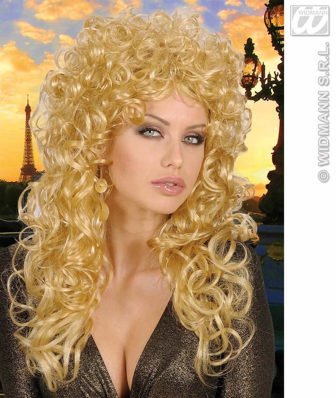 pruik krulpruik beauty blond