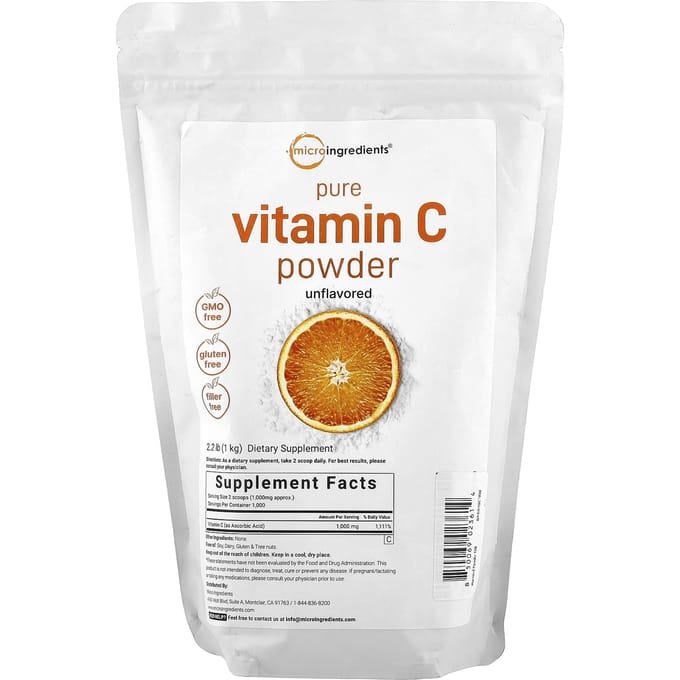 Puur Vitamine C Poeder, Zonder smaak, 1 kg (2.2 pond)