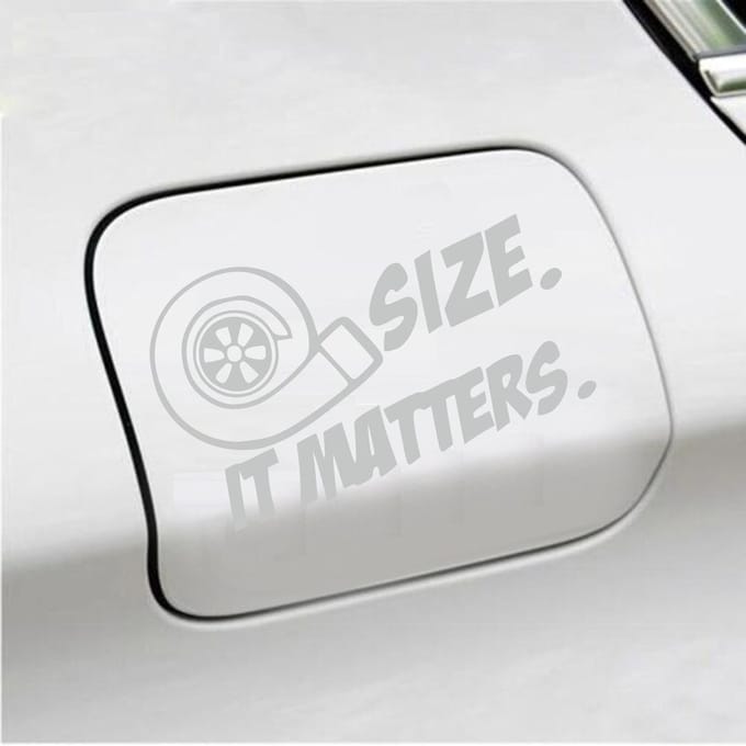 Bumpersticker - Size It Matters - 10 X 17 - Licht Grijs