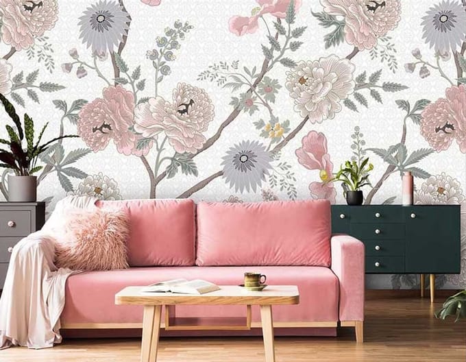 INGK - Floral Utopia Behang - Tea Garden Sunrise