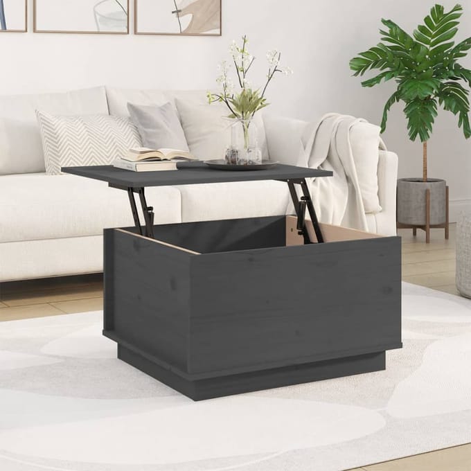 vidaXL - Salontafel - 60x50x35 - cm - massief - grenenhout - grijs