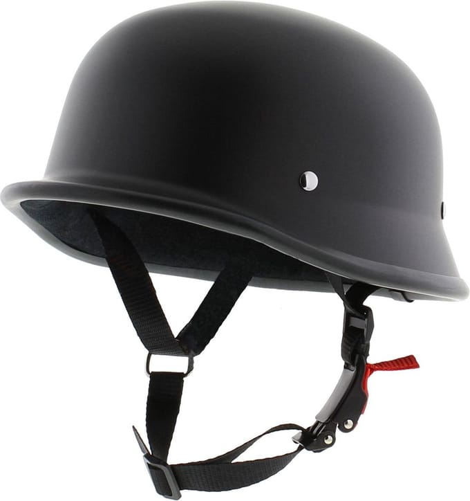 Vito Chopper Duitse Pothelm L (Universele maat) - GEEN ECE- Mat Zwart - Klassieke brommerhelm motor helm