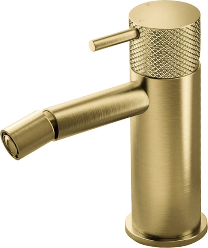 Hotbath Cobber X Bidetmengkraan zonder Waste - Geborsteld Messing PVD