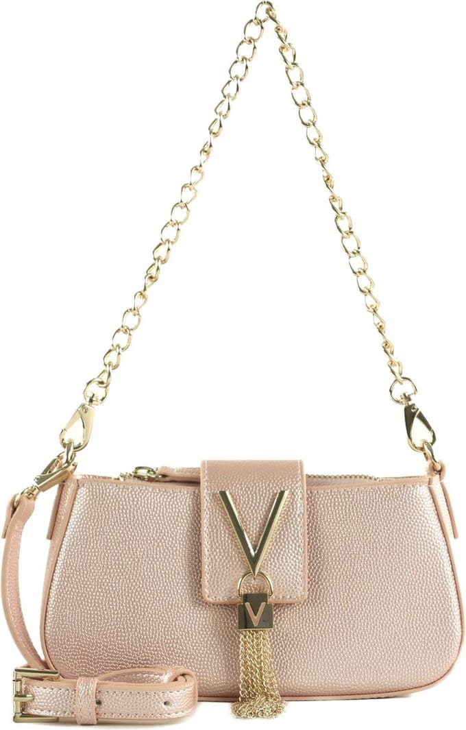 VALENTINO Schoudertas Avondtas Divina Crossover Bag Rosa Metallizato Roze