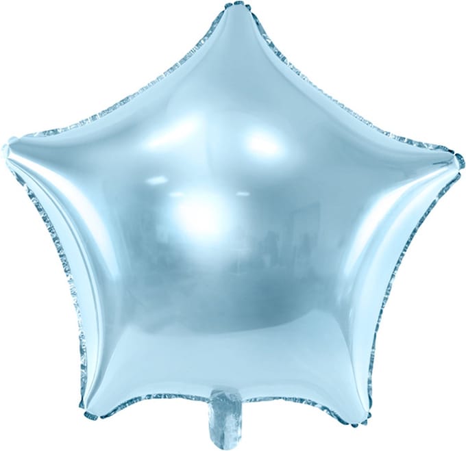 Lichtblauwe Metallic Ster Folieballon 48cm