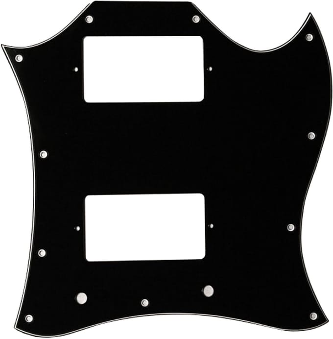Göldo Pickguard Double Cut, 3-ply zwart - Pickguard