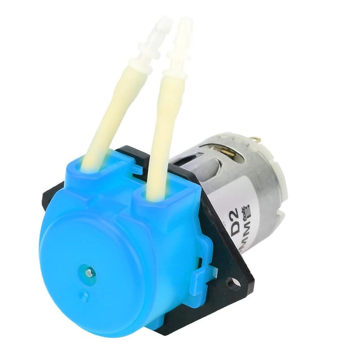 D2 2*4mm DC 24V DIY Peristaltische Vloeistofpomp Doseerpomp voor Laboratorium Analytisch(Blauw)
