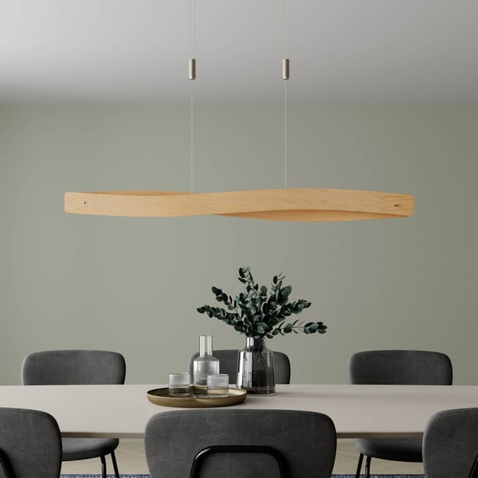 Quitani hanglamp Lian, eik/natuur