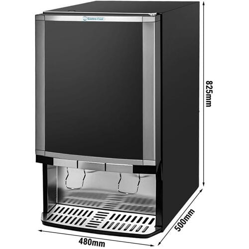GASTRO-COOL Drankendispenser met koeling - 480mm - 65L - 1 glasdeur & lichtbak & LED-interieurverlichting - digitaal display - zwart